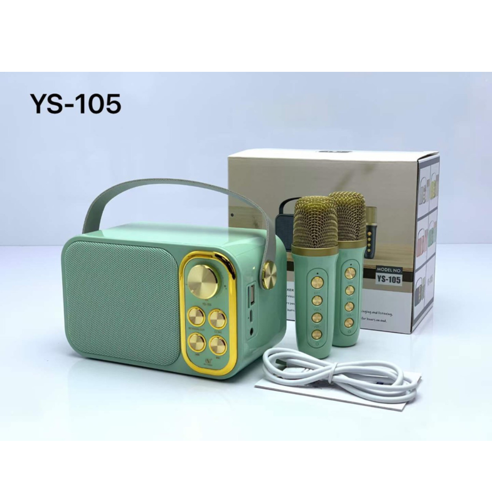 Loa Bluetooth YS 105 - Loa Karaoke Kèm 2 Micro - Âm Thanh Siêu Hay - Loa YS-103 Kèm 1 Micro Không Dây - Nhiều Màu Sắc