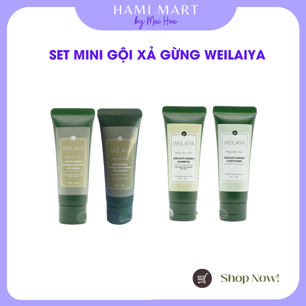 [Set Mini] Set Gội Xả Gừng HTO - Phù Hợp Với Tóc Khô, Tóc Nhuộm