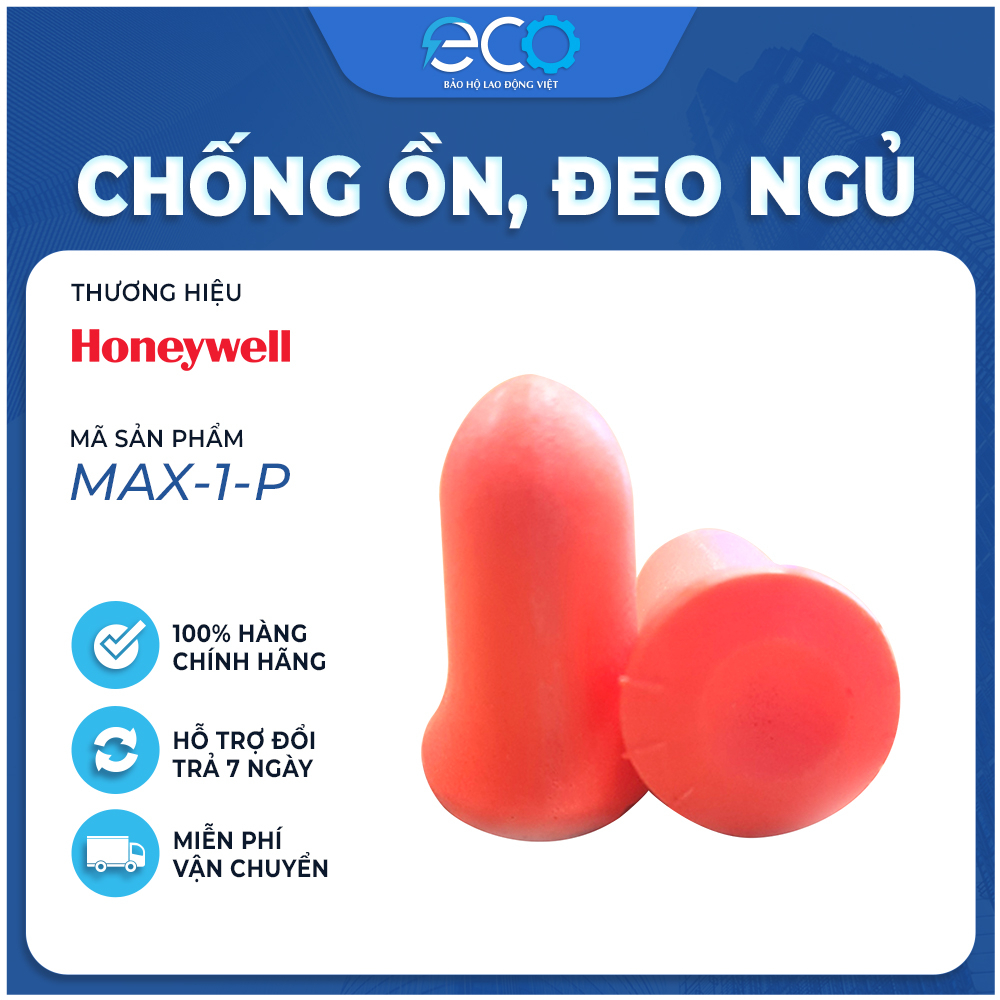 Nút bịt tai chống ồn Honeywell MAX-1-P. Dùng cho học tập, nghi ngơi, bảo hộ lao động