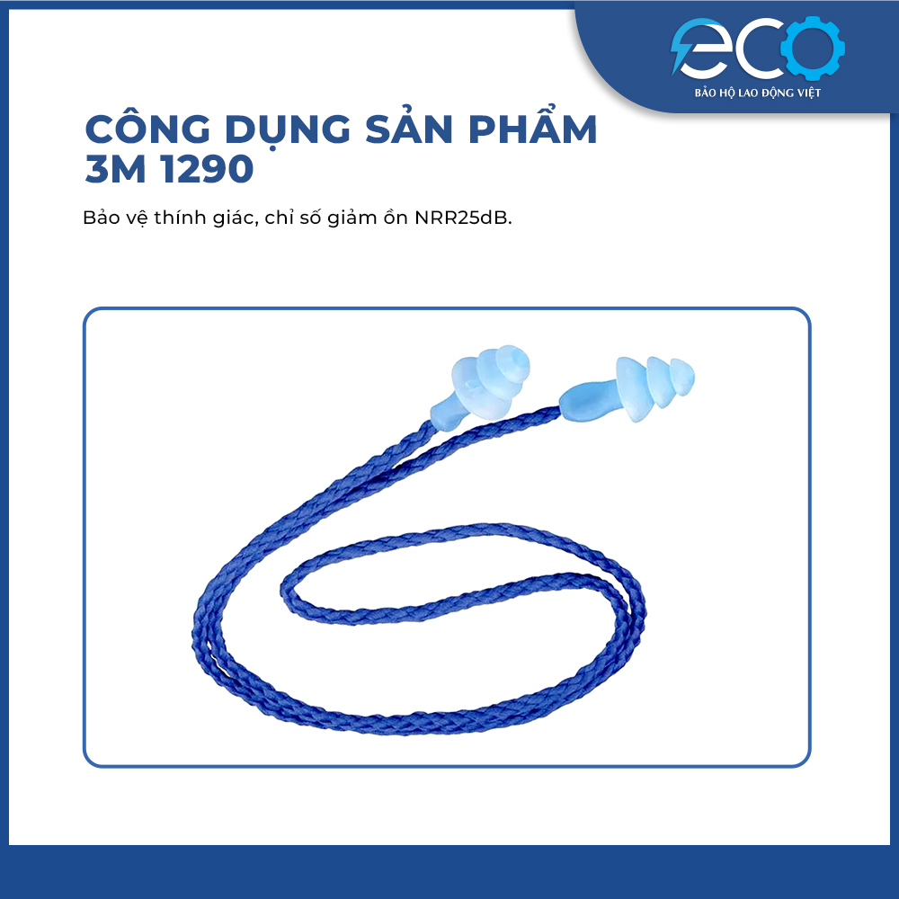Nút bịt tai chống ồn 3M 1290 có dây chính hãng