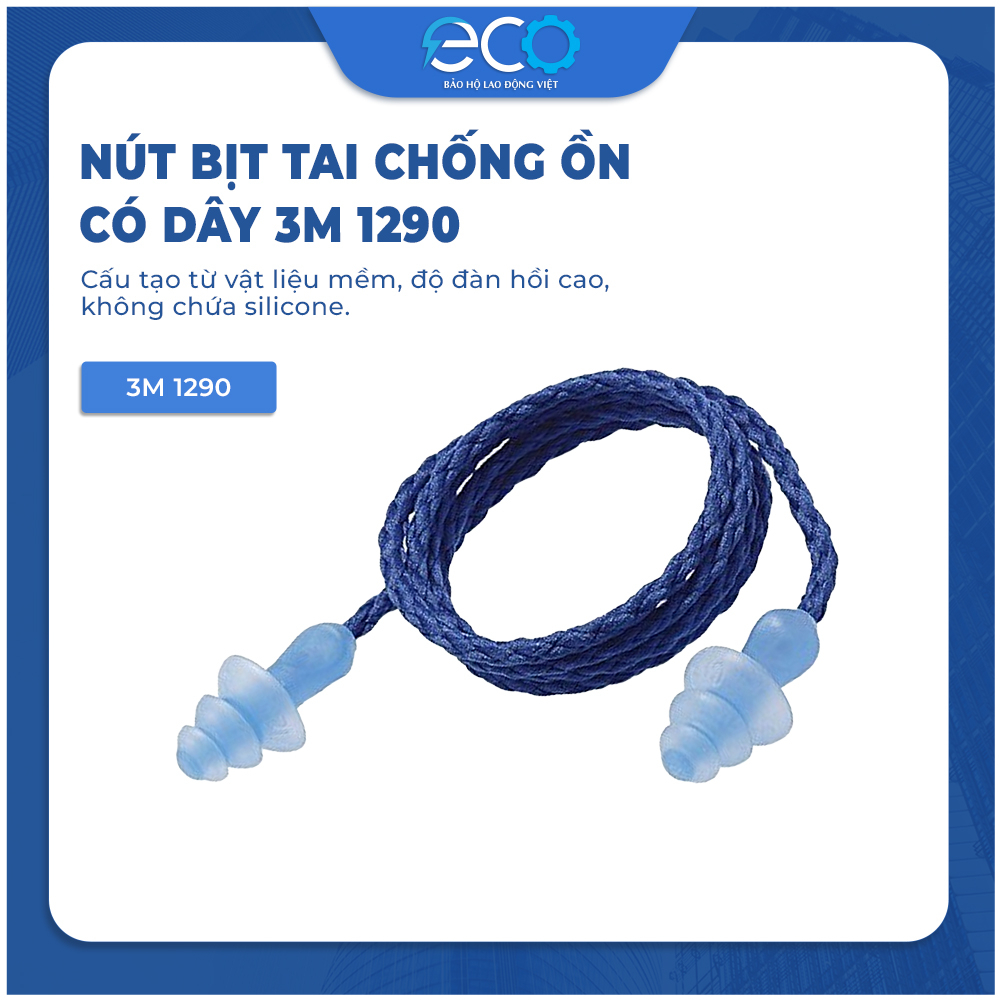 Nút bịt tai chống ồn 3M 1290 có dây chính hãng