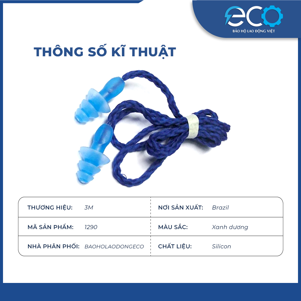 Nút bịt tai chống ồn 3M 1290 có dây chính hãng