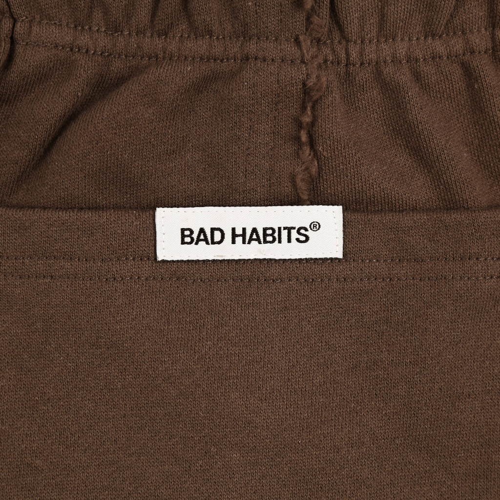 Quần Short Nỉ Bad Habits- Brown Destroyed Sweat Short - Local Brand Chính Hãng