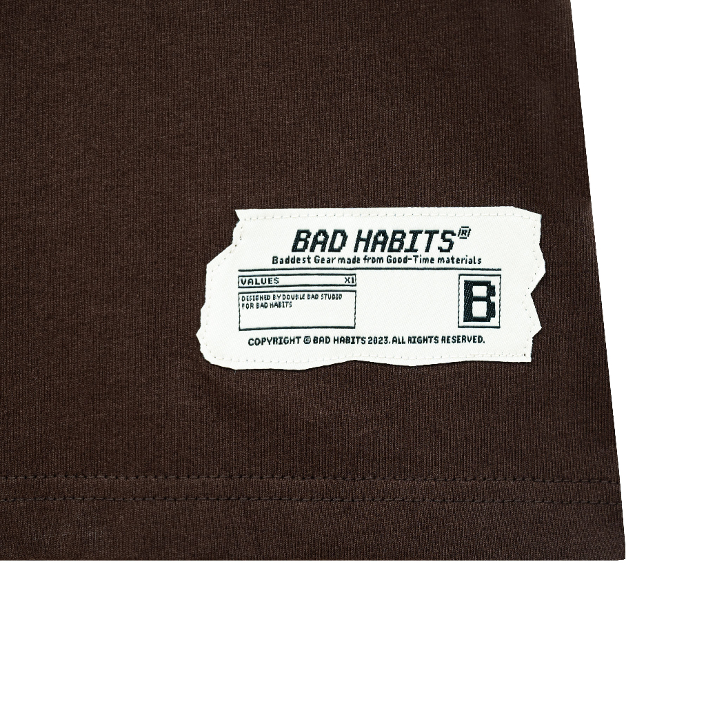 Áo Thun Unisex Bad Habits-Brown Rocker Atonomy Tee - Local Brand Chính Hãng