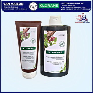 Dầu gội và dầu xả Klorane chống rụng tóc giúp tóc mọc nhanh dài mượt 400ml - Mẫu mới nhất 2022