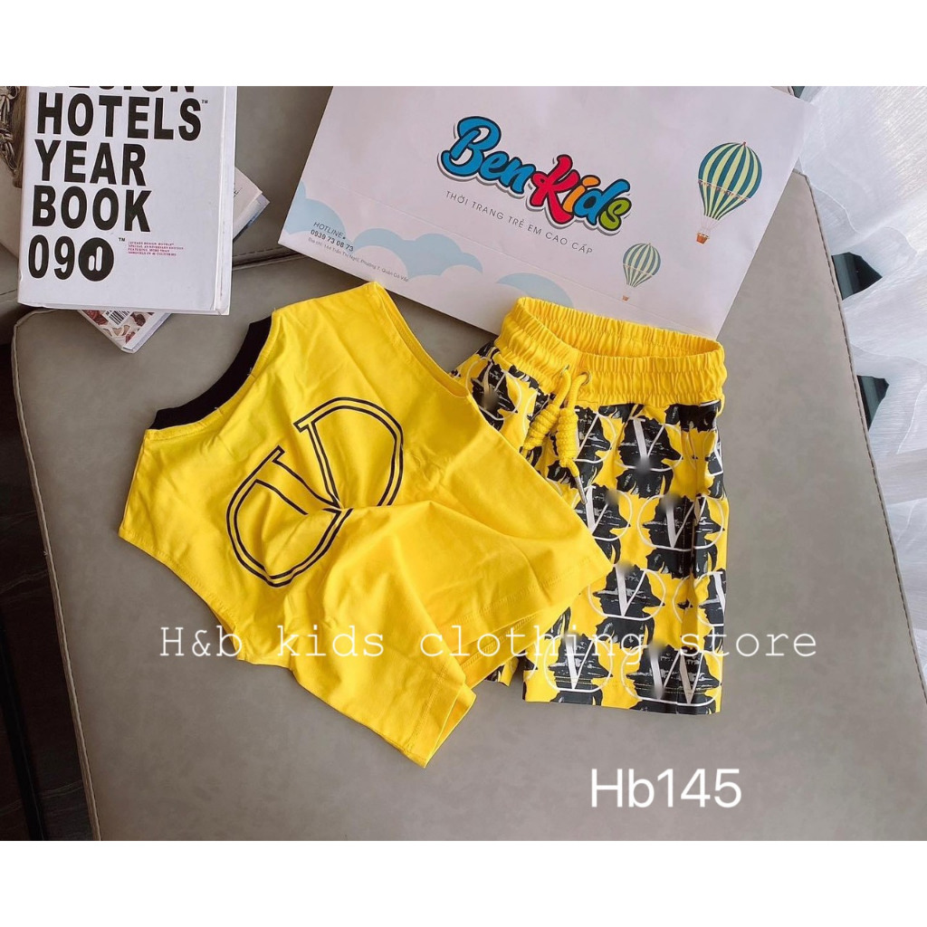 Bộ đồ cho bé trai , sét bộ quần áo cotton tay hến Va.len sành điệu cho bé trai 20-40kg