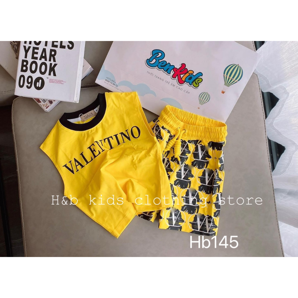 Bộ đồ cho bé trai , sét bộ quần áo cotton tay hến Va.len sành điệu cho bé trai 20-40kg