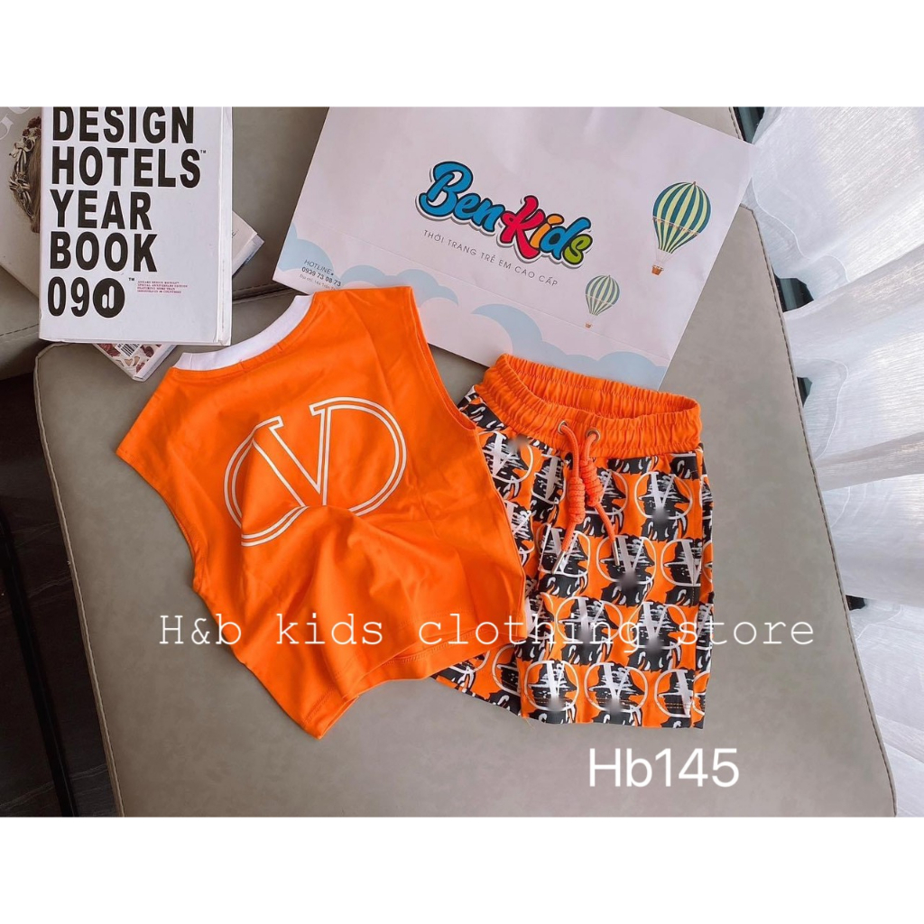 Bộ đồ cho bé trai , sét bộ quần áo cotton tay hến Va.len sành điệu cho bé trai 20-40kg