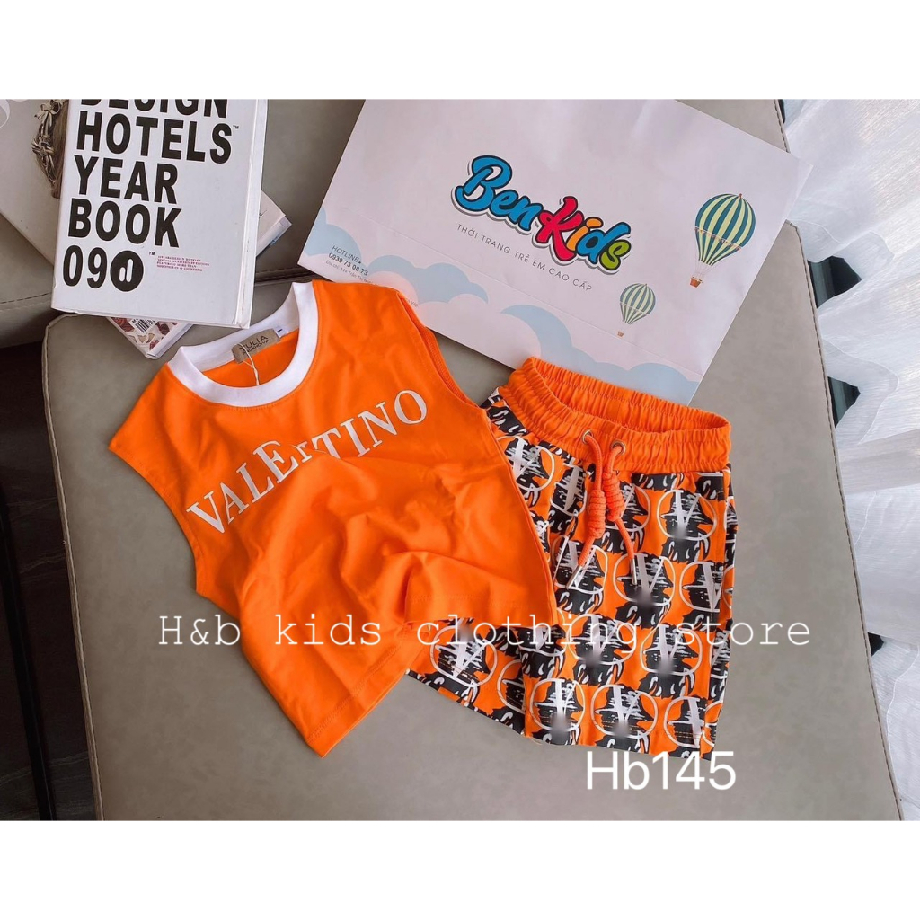 Bộ đồ cho bé trai , sét bộ quần áo cotton tay hến Va.len sành điệu cho bé trai 20-40kg