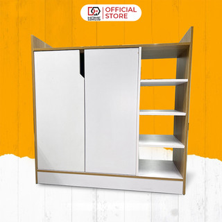 Tủ Kệ Giày cánh trắng , kệ giày thông minh sang trọng, chất gỗ MDF dày 12mm, kích thước 80x80x30cm Hãng DQ HOME