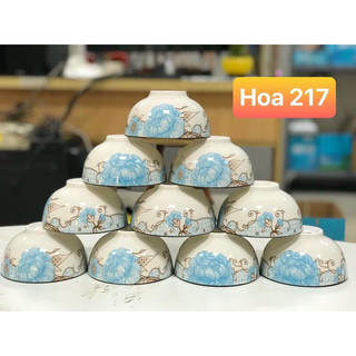 Bộ 10 chén bát cơm sứ 11,5cm bông phong cách Hàn Quốc Cao Cấp