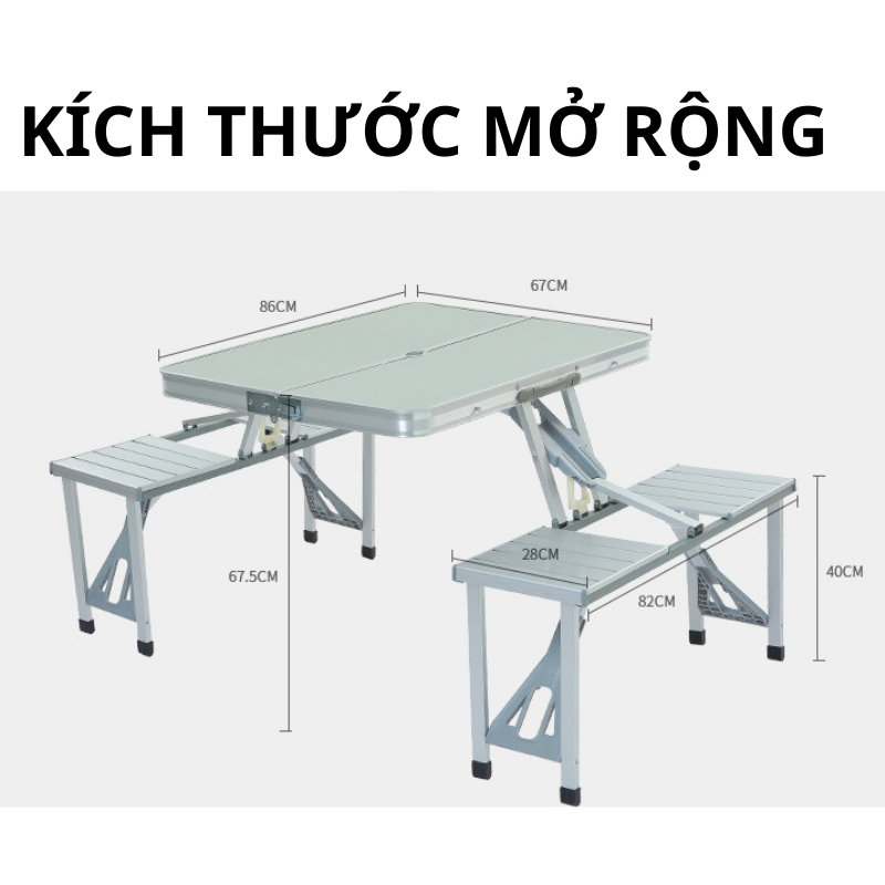 Bàn Inox Gấp Gọn | Combo 1 bàn 4 ghế | Gấp gọn tiện lợi | Du lịch Camping Cắm trại Dã ngoại ForiCamping | BigBuy360 - bigbuy360.vn