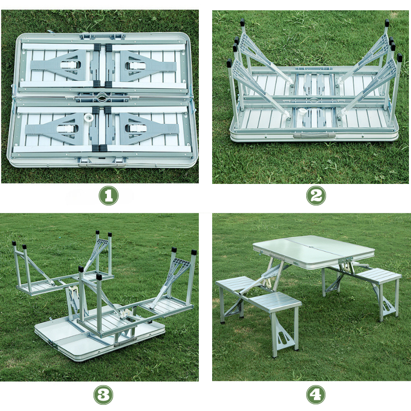 Bàn Inox Gấp Gọn | Combo 1 bàn 4 ghế | Gấp gọn tiện lợi | Du lịch Camping Cắm trại Dã ngoại ForiCamping | BigBuy360 - bigbuy360.vn