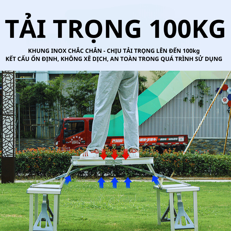Bàn Inox Gấp Gọn | Combo 1 bàn 4 ghế | Gấp gọn tiện lợi | Du lịch Camping Cắm trại Dã ngoại ForiCamping | BigBuy360 - bigbuy360.vn