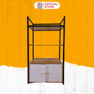 Kệ lò vi sóng có tủ và 4 tầng để đồ đa năng kích thước 110x60x34 hãng dq home