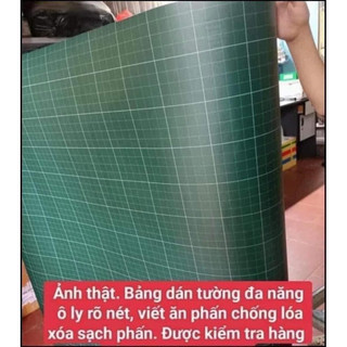Bảng decan xanh kẻ ô ly dán tường