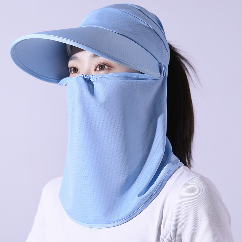 Mũ Chống Nắng Kèm Khẩu Trang Che Mặt Bảo Vệ Toàn Diện Chống Tia Cực Tím Tiện Dụng Cho Cả Nam Và Nữ