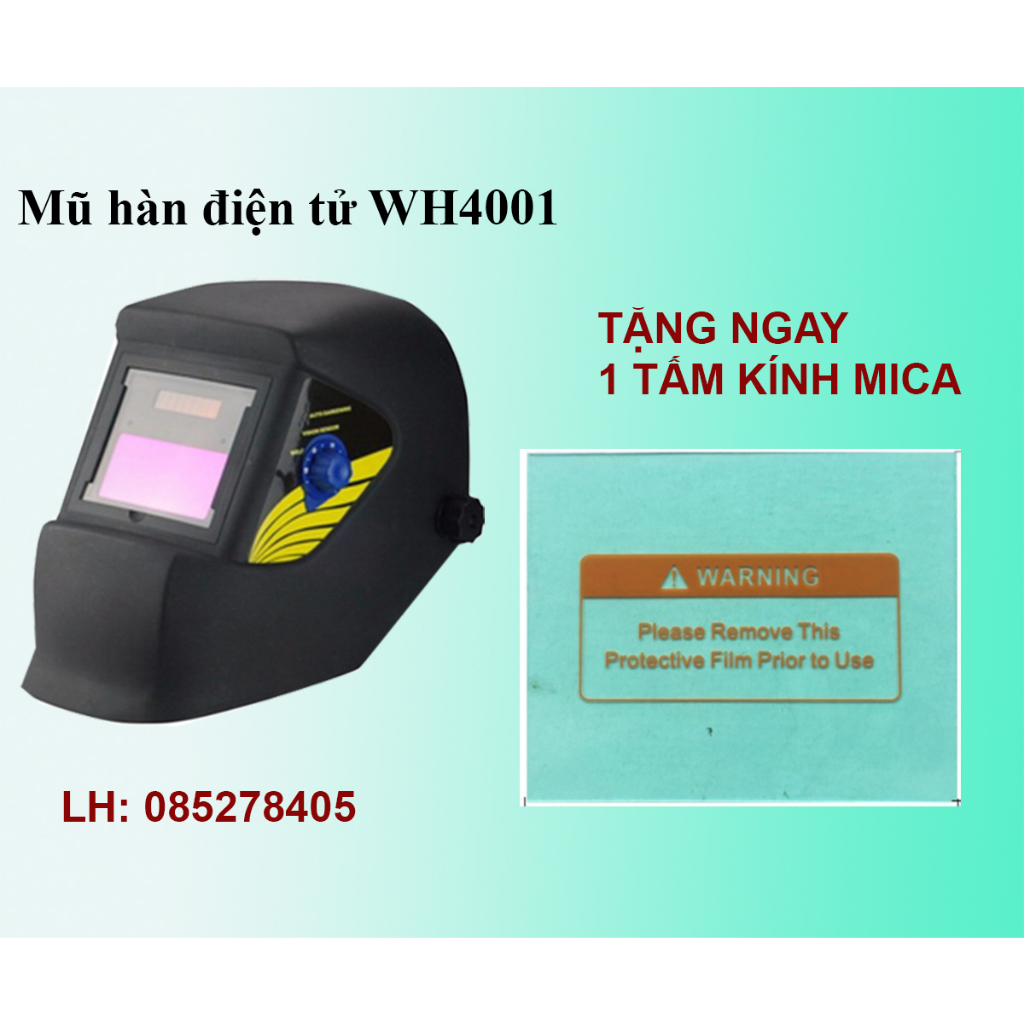 Mũ hàn điện tử WH4001, mặt nạ hàn loại tốt bảo vệ mặt cho thợ hàn
