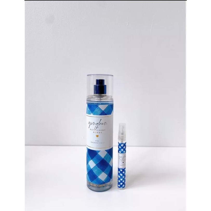 Xịt Thơm Body Mist Bath & Body Works Gingham, Moonlight Path Xanh Hương Tươi Mát 10ml - 36ml