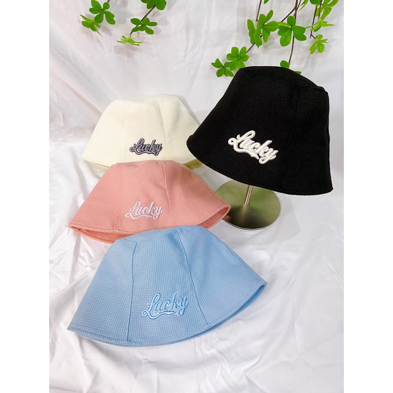 MŨ VÀNH GIA ĐÌNH,NÓN CẶP ĐỦ SIZE THÊU LUCKY NGLỚN,TRẺ EM