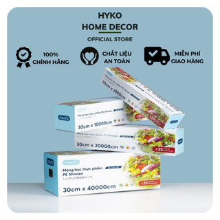 Màng bọc thực phẩm Inochi PE kèm đồ cắt, khổ ngang 30cm, độ dài 35 - 100 - 200 - 400 mét