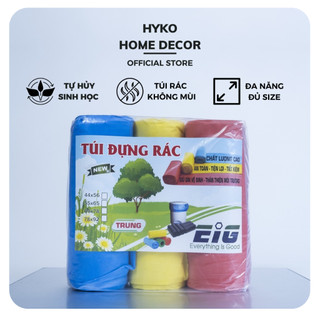Lô 3 cuộn túi rác tự huỷ sinh học , bao đựng rác sinh học, túi rác 3 màu