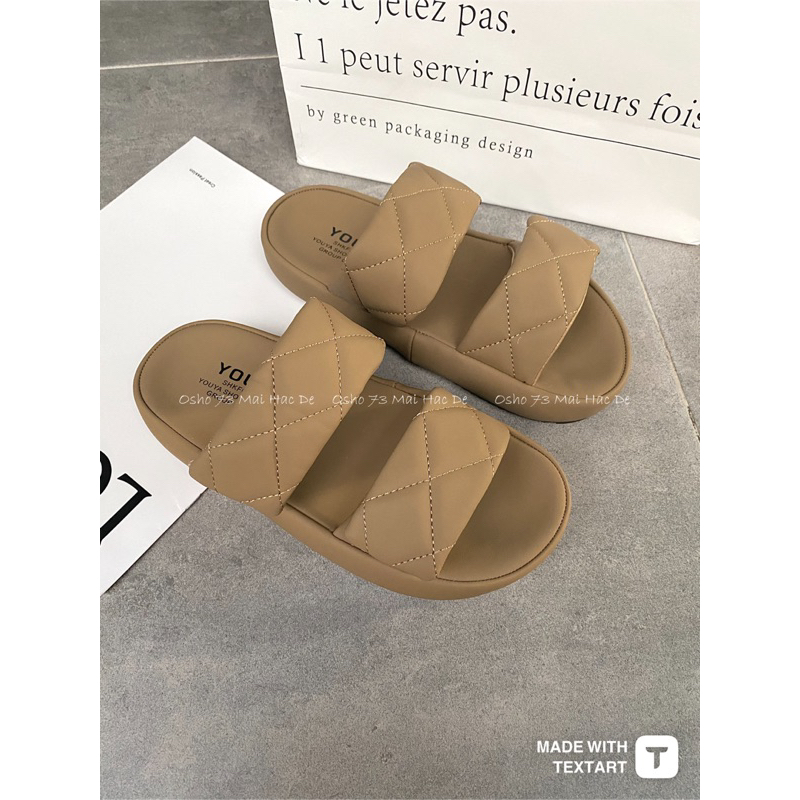 LÊ QUAI NGANG BẢN TO , CHẤT DA LÌ MỀM ĐẾ CAO 2CM MS305