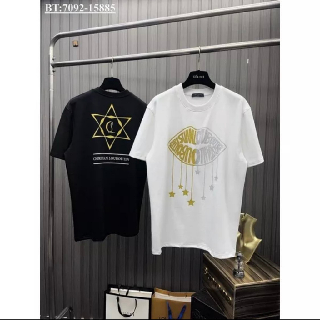 Áo Phông Nam Nữ LBT Kim Tuyến Pha Màu Môi Vàng Trắng - Phong Cách Boy Phố - Siêu Phẩm Chào Hè 2023