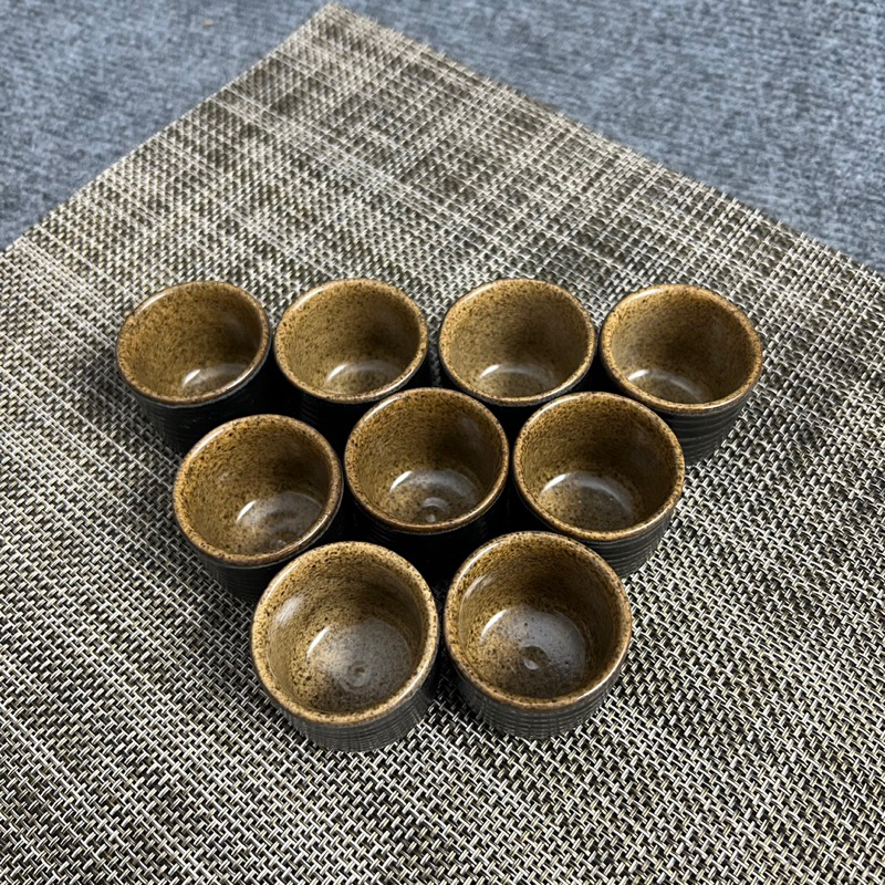 Chén rượu ly nước men nâu đen gốm sứ Bát Tràng