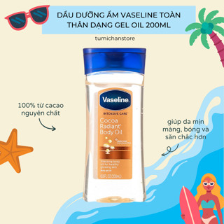 Dầu dưỡng ẩm Vaseline toàn thân dạng Gel Oil 200ml - Vaseline Cocoa Radiant Body Oil
