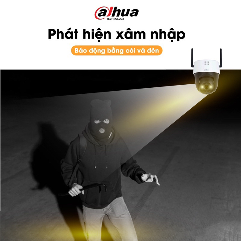 Camera wifi PTZ mini 2.0MP xoay 360 độ ngoài trời chính hãng -SD2A200, báo động còi hú, có màu ban đêm, Full HD 1080P
