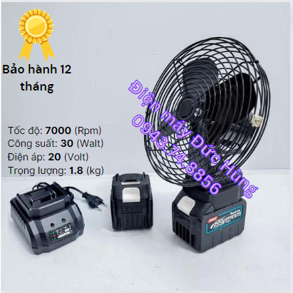 Quạt tích điện Makita 18V 8 inch quạt mini để bàn trên 8h liên tục BH 12TH ưu việt