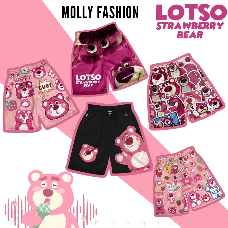 Quần GẤU DÂU Lotso short lửng Cartoon ❤️ Quần đùi thun hoạt hình nam nữ Unisex mặc nhóm đi biển Molly Fashion | BigBuy360 - bigbuy360.vn