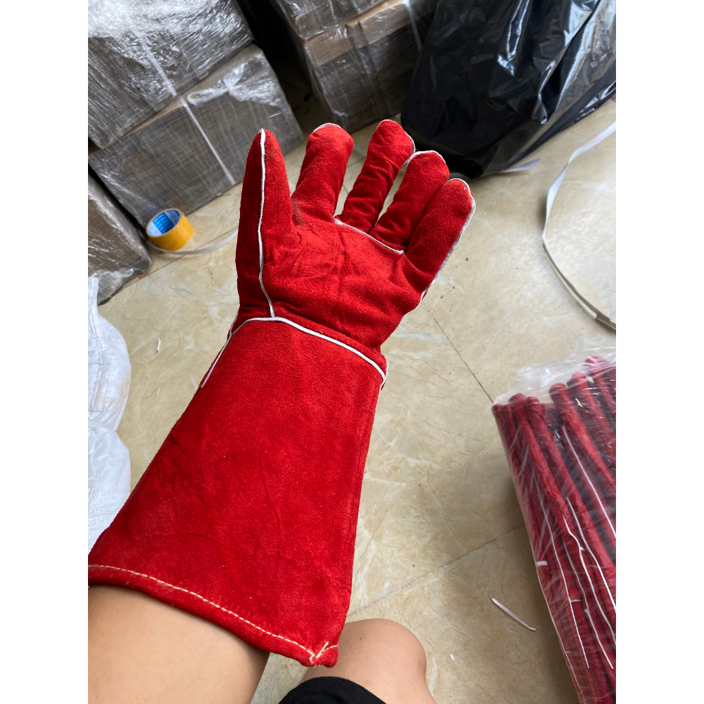 Găng tay hàn Everest EW14 Bao tay hàn da BÒ , chống cháy, chịu nhiệt TRÁNH /tia lửa văng bắn, CÓ LÓT CHỐNG NÓNG TAY