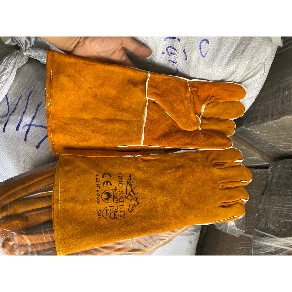 Găng tay hàn Everest EW14 Bao tay hàn da BÒ , chống cháy, chịu nhiệt TRÁNH /tia lửa văng bắn, CÓ LÓT CHỐNG NÓNG TAY