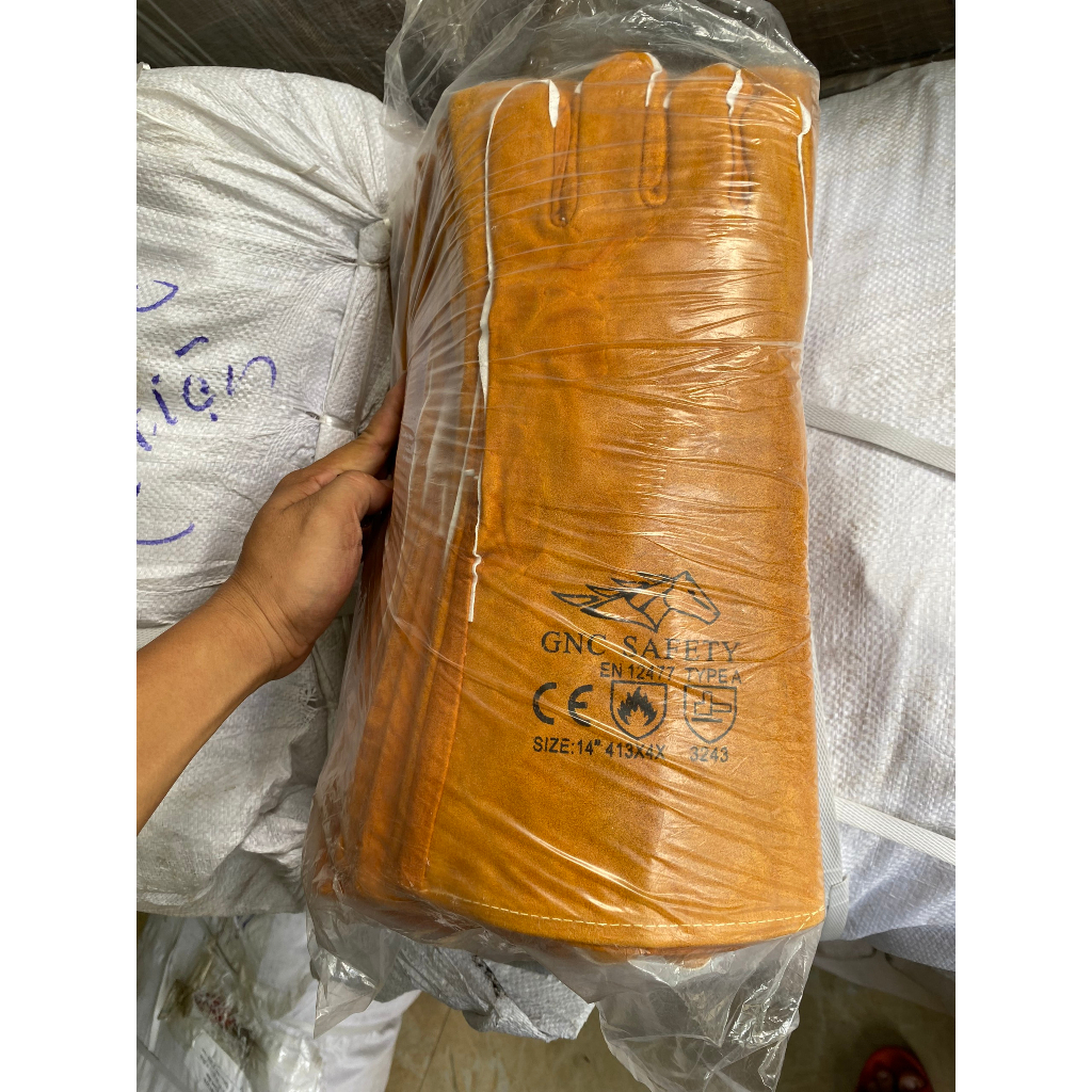 Găng tay hàn Everest EW14 Bao tay hàn da BÒ , chống cháy, chịu nhiệt TRÁNH /tia lửa văng bắn, CÓ LÓT CHỐNG NÓNG TAY
