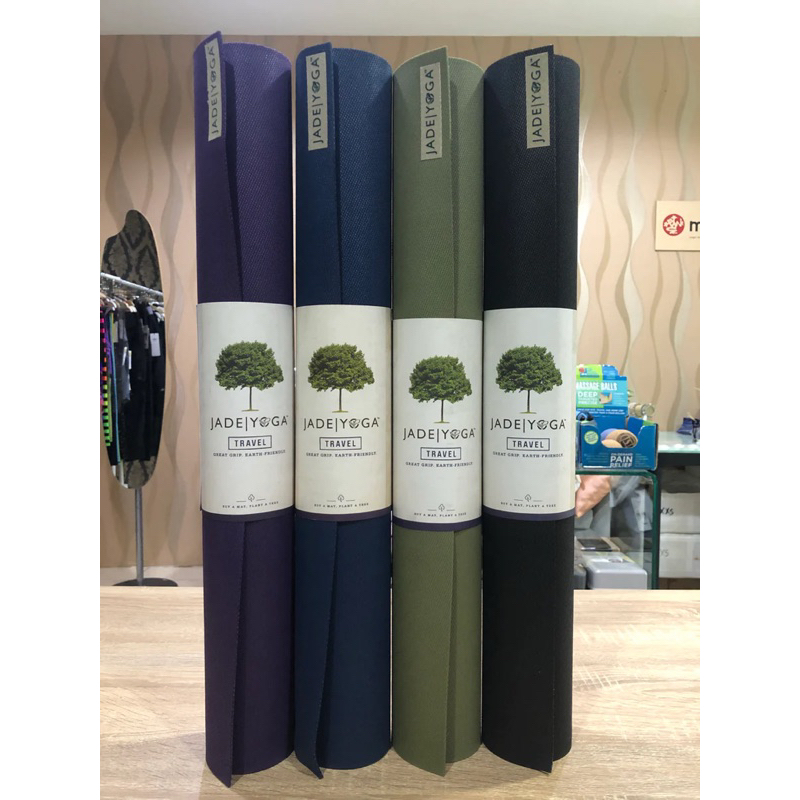 Thảm tập yoga du lịch Jade 3mm, thảm Mỹ 100% cao su tự nhiên, chống trơn trượt và thấm hút mồ hôi, bảo vệ môi trường