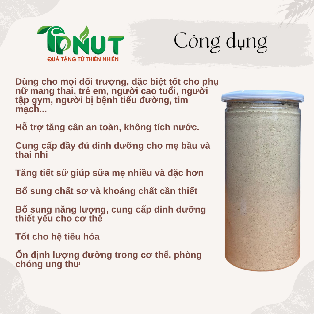 500g Bột ngũ cốc dinh dưỡng 17 loại hạt TPNut (hỗ trợ tăng cân, lợi sữa)