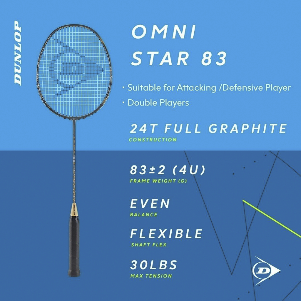 Vợt cầu lông 4u khung Carbon Dunlop OMNI - STAR 83 ( VỢT CÂN BẰNG )