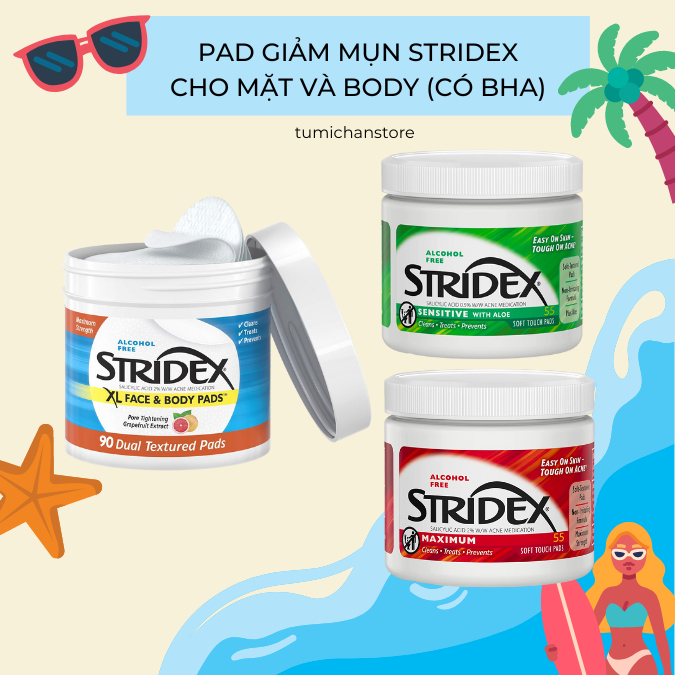 Pad giảm mụn Stridex 55 miếng 90 miếng