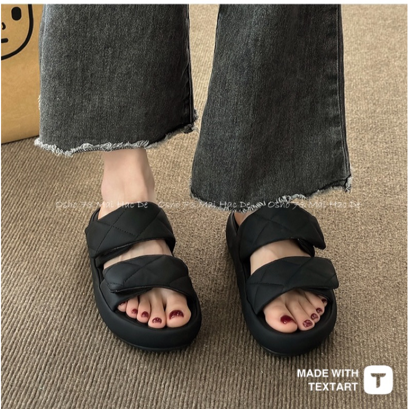 LÊ QUAI NGANG BẢN TO , CHẤT DA LÌ MỀM ĐẾ CAO 2CM MS305