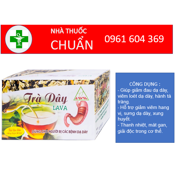 Trà Dây LAVA Dạng Túi Lọc Hỗ Trợ Giảm Viêm Loét Dạ Dày Chính Hãng Chè Dây Hộp 30 Túi Lọc Giúp Mát Gan Giải Độc Ngủ Ngon