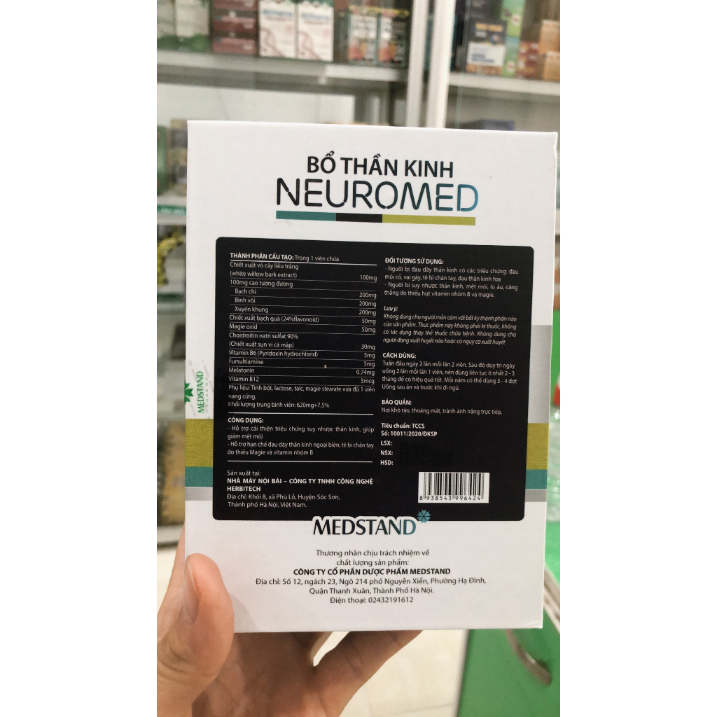 Neuromed bổ thần kinh,Giảm tê bì run tay chân với thành phần từ thảo dược và vitamin nhóm B Magie