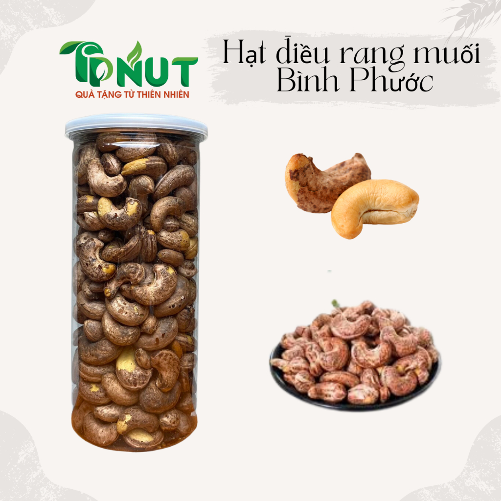 500g Hạt điều rang muối bình phước TPNut loại nguyên lụa size A cồ