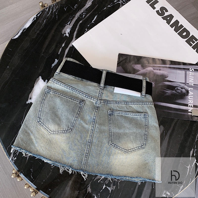 Chân váy Jean kèm belt chun