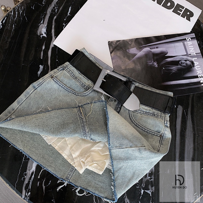 Chân váy Jean kèm belt chun