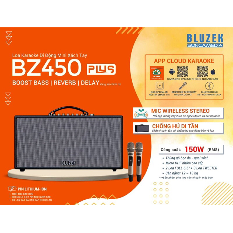 Loa karaoke xách tay chính hãng Bluzek BZ450Plus