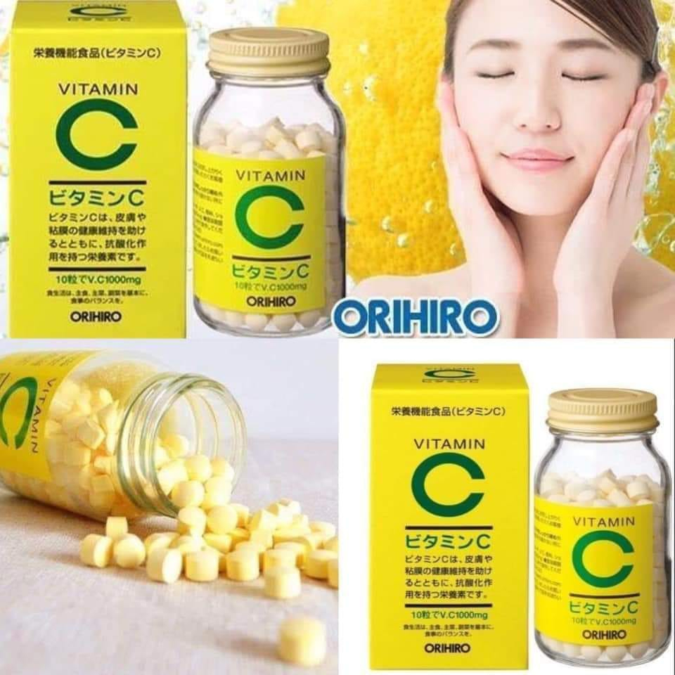 Viên uống Vitamin C 1000mg Orihiro 300 viên nội địa Nhật Bản đẹp da, sáng da, giảm thâm nám, tăng cường sức khỏe