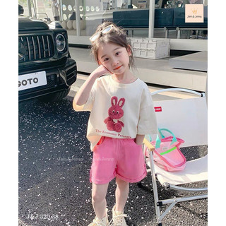Bộ J&J áo thỏ quần hồng