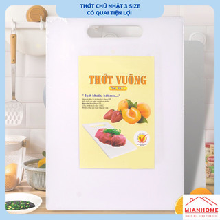 Thớt nhựa chữ nhật 3 size kháng khuẩn bền đẹp, thớt nhựa vuông Việt Nhật